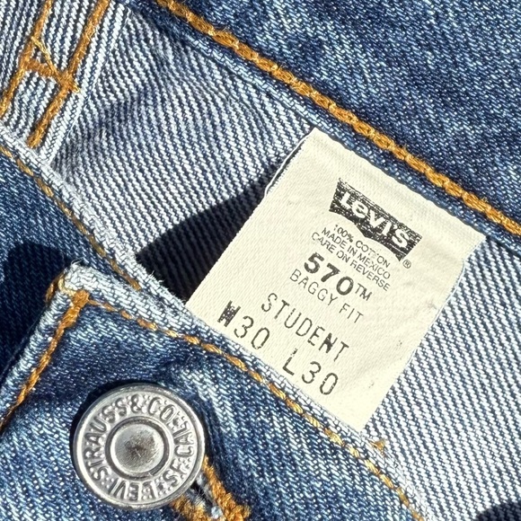 Levi's 570 Student Baggy Fit Jeans Vintage - Picture 5 of 9